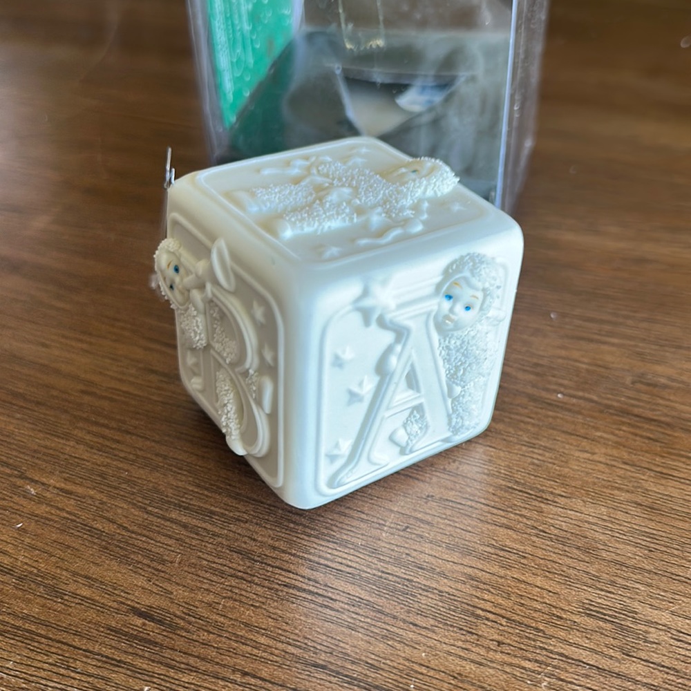 Baby block Snowbabies ornament